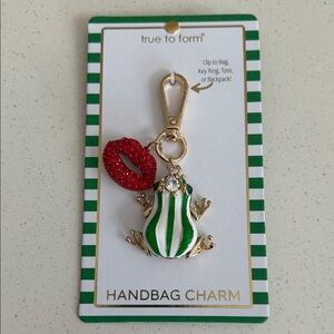 True to Form Frog Keychain with Red and Green Accents